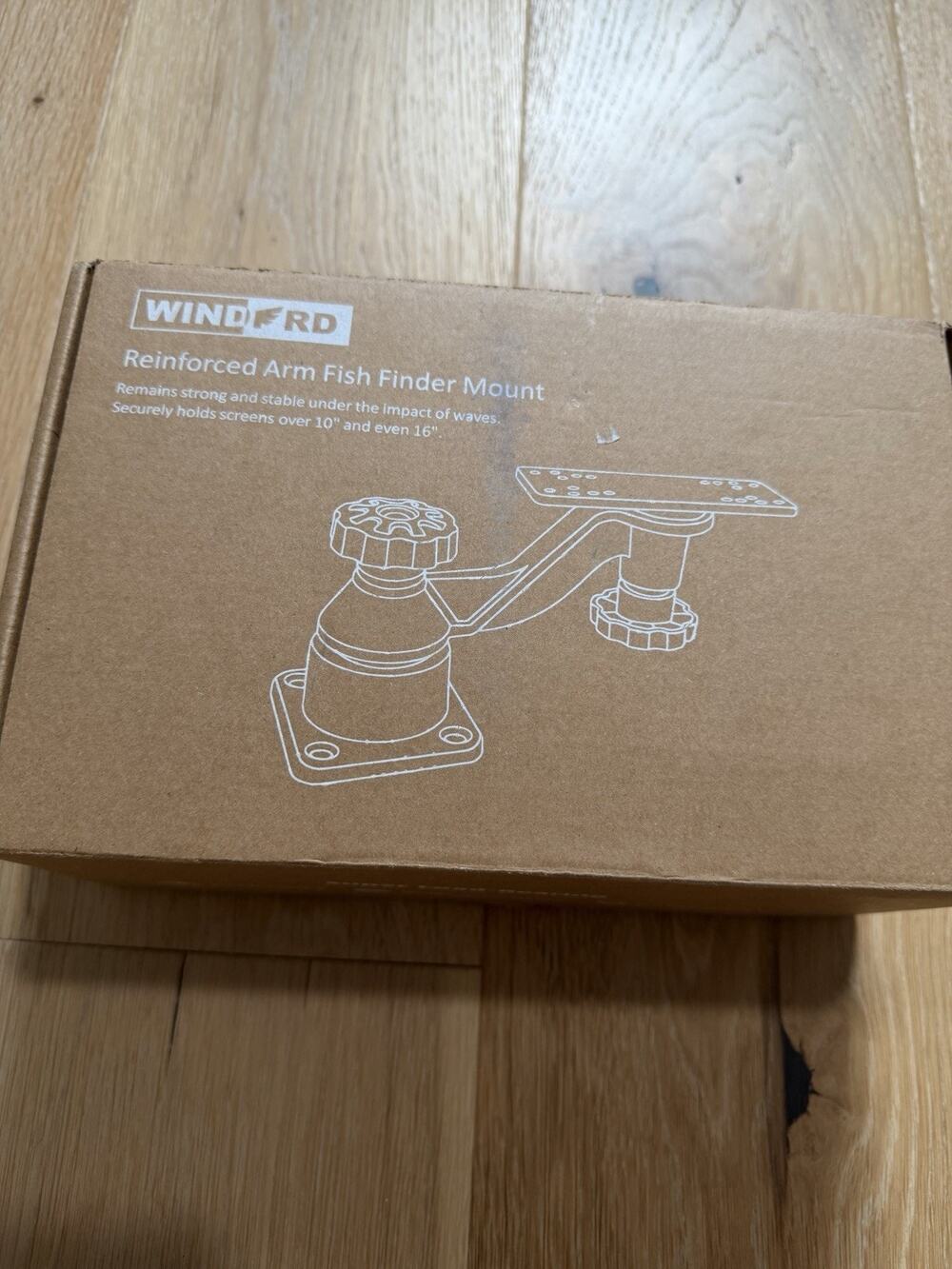 NIB WINDFRD All Aluminium Reinforced Arm Fish Finder Mount 10” - 16” Screen New